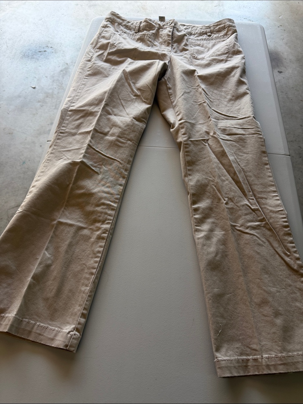 Woman’s Chico's Light Tan Chino Pants, Size Chicos 2